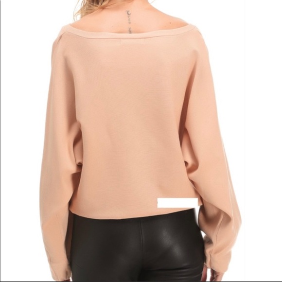 ZARA Knit Dolman Sleeve Sweater Peach Pink Size small pre owned - Picture 3 of 3